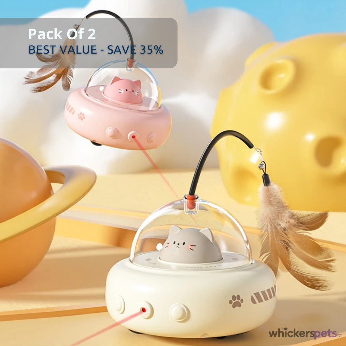 WhiskerSpace™ UFO Automatic Cat Toy
