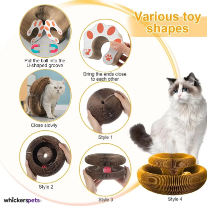 WhiskerSpace™ Foldable Cardboard Cat Scratcher Bed