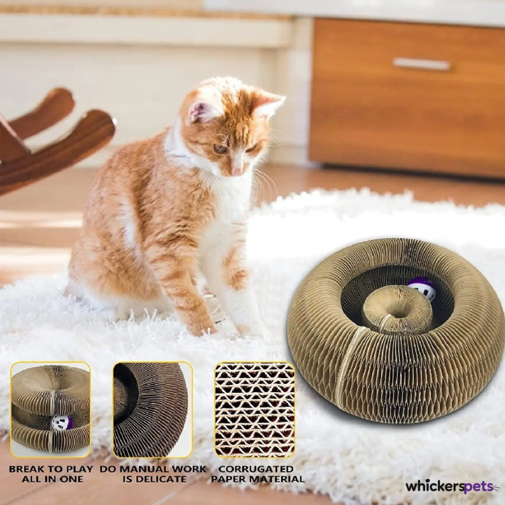 WhiskerSpace™ Foldable Cardboard Cat Scratcher Bed