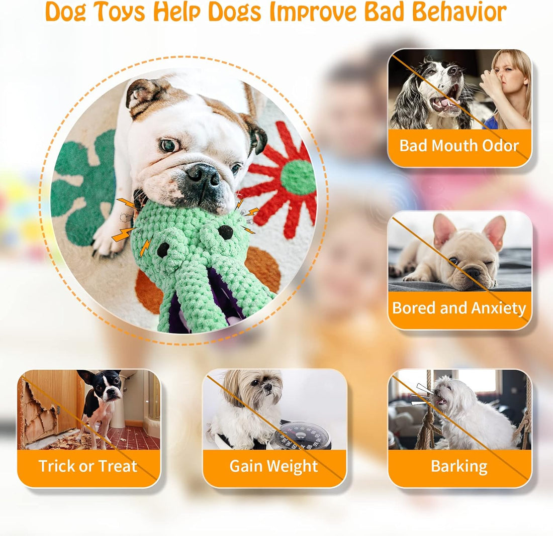 Interactive Octopus Plush Dog Toy with Squeakers