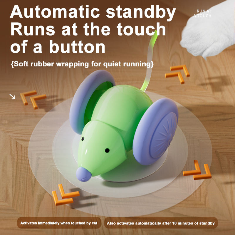 Automatic Cat Toy Mouse with Wheels – Smart Interactive Teasing Toy
